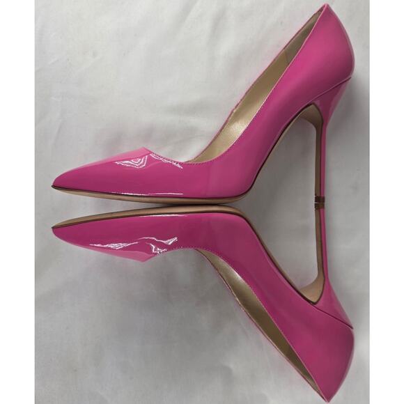 MANOLO BLAHNIK WOMEN'S HOT PINK PATENT LEATHER HEEL PUMPS SIZE 6.5 STYLE 58266 - Picture 11 of 14